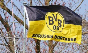 Die Fahne vom Fussballverein Borussia Dortmund BVB 09