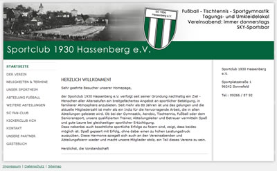 SC Hassenberg Webseite