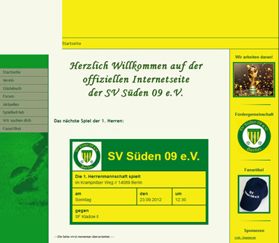 SV Süden 09 Webseite