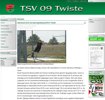 TSV 09 Twiste Webseite