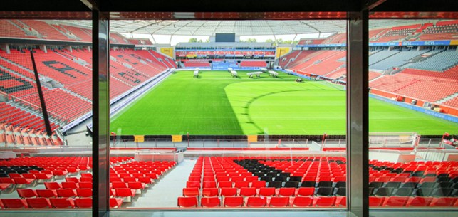 Blick aus VIP Bereich ins Stadion von Bayer 04 Leverkusen